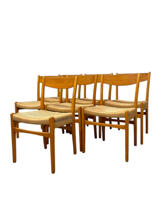 Vantage Danish Mid Century Modern Dining chair Set of 7 Attributed to Skovmand & Andersen for Moreddi