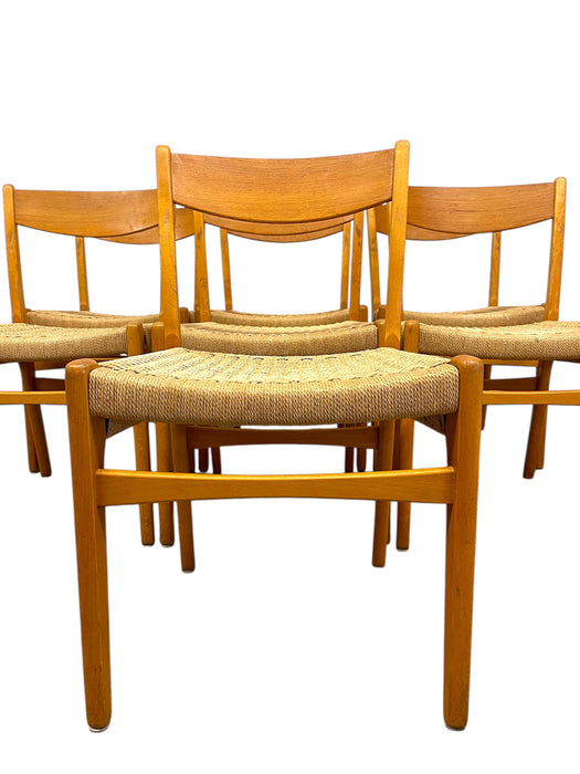 Vantage Danish Mid Century Modern Dining chair Set of 7 Attributed to Skovmand & Andersen for Moreddi