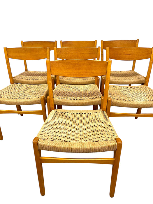 Vantage Danish Mid Century Modern Dining chair Set of 7 Attributed to Skovmand & Andersen for Moreddi