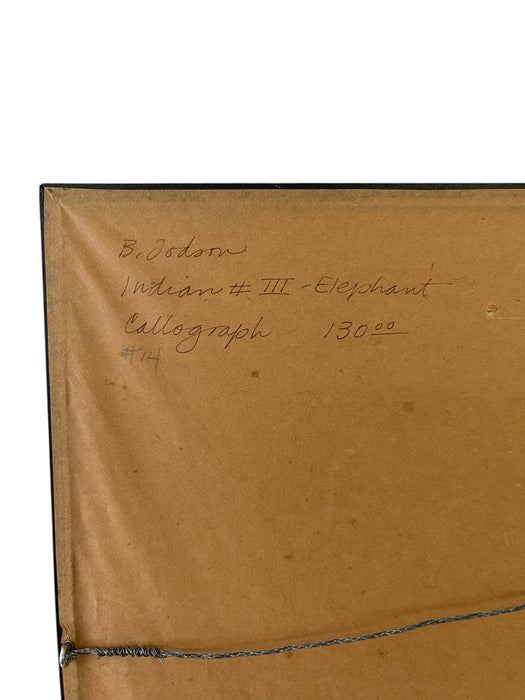 1988 Abstract Figurative Collagraph Print "Indian Ill - Elephant" by B. Dodson