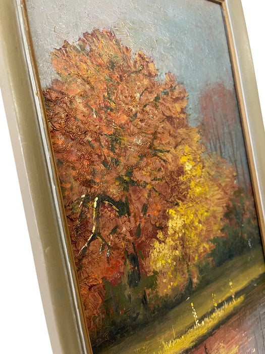 Original 1978 Oil Painting Autumn Dress by A. B Mosman - Framed Landscape Artwork