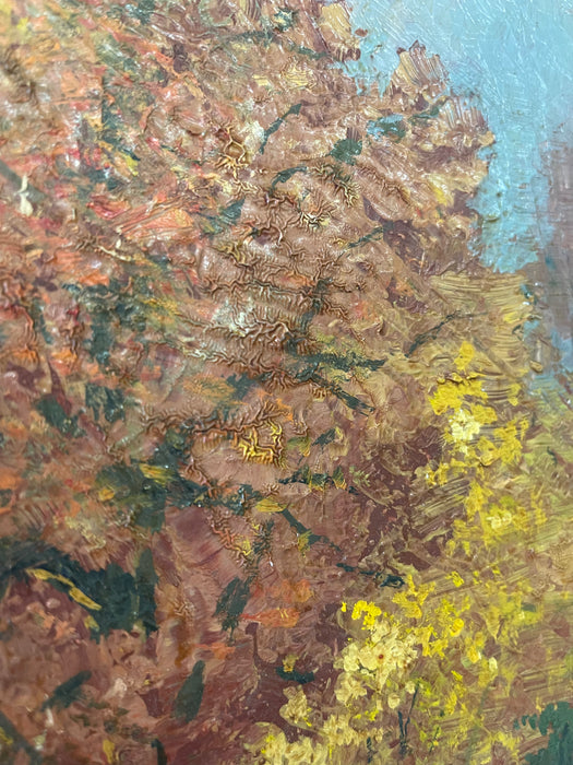 Original 1978 Oil Painting Autumn Dress by A. B Mosman - Framed Landscape Artwork