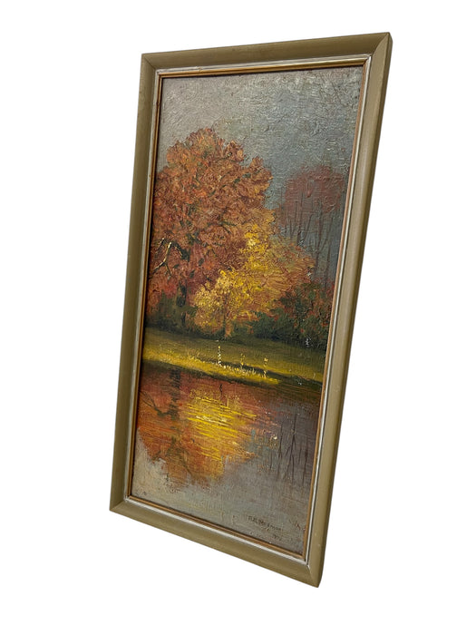 Original 1978 Oil Painting Autumn Dress by A. B Mosman - Framed Landscape Artwork