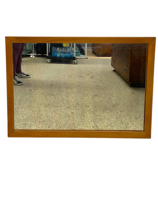 Vintage Mid-Century Modern Framed Wall Mirror -Rectangular Hanging Mirror