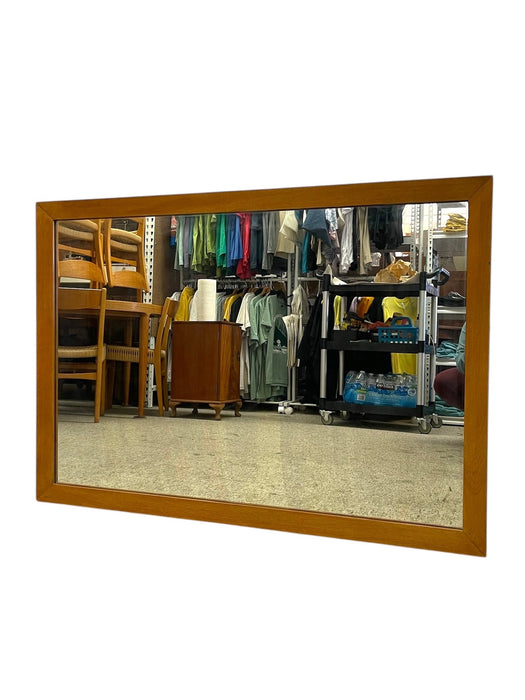 Vintage Mid-Century Modern Framed Wall Mirror -Rectangular Hanging Mirror