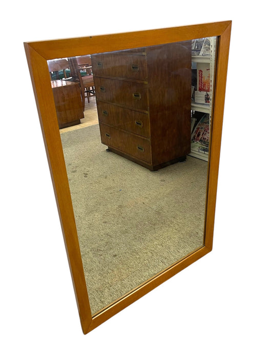 Vintage Mid-Century Modern Framed Wall Mirror -Rectangular Hanging Mirror