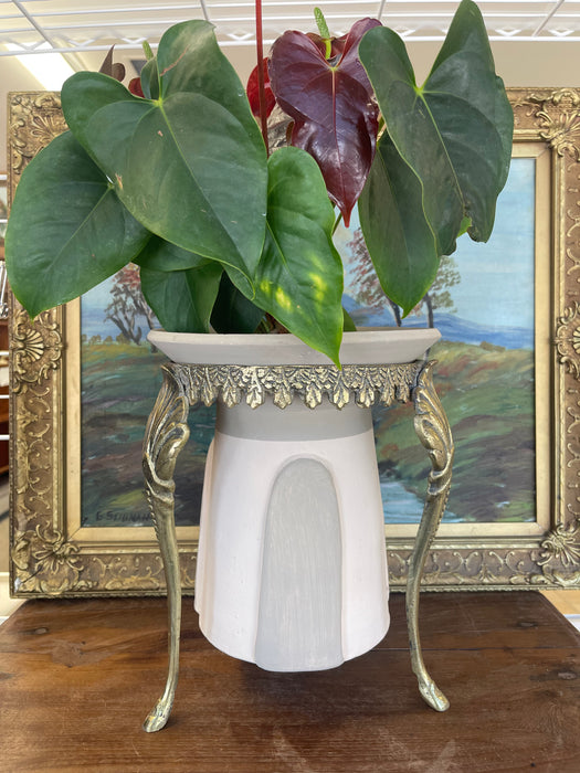 Plant Stand with Ornate Leaf and Shell Motifs