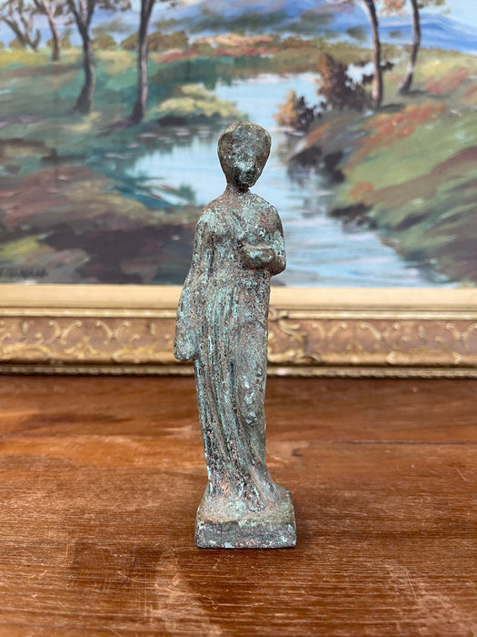 Figurine of a Standing Female Figure in Classical Style with Aged Patina