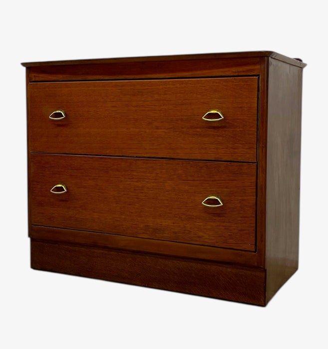 Vintage Mid Century Modern Two-Drawer Chest - UK Import