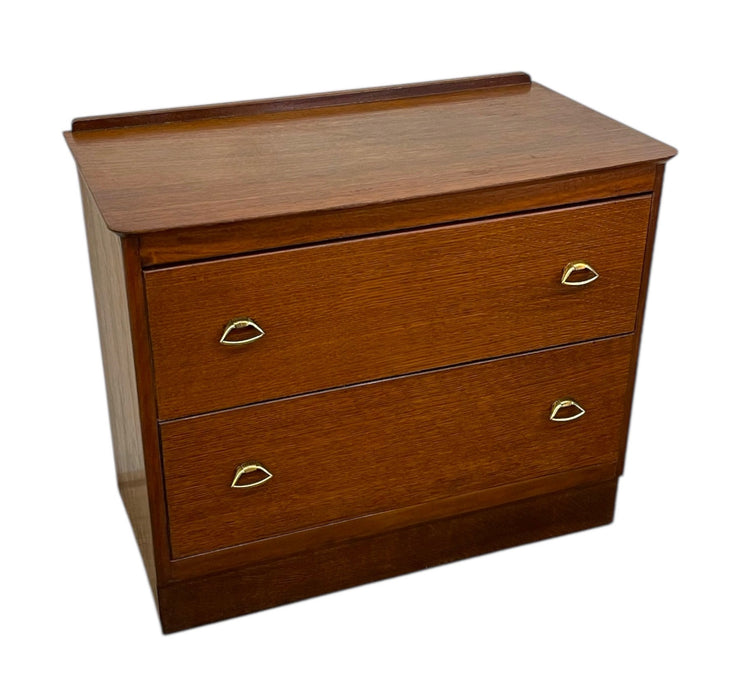 Vintage Mid Century Modern Two-Drawer Chest - UK Import