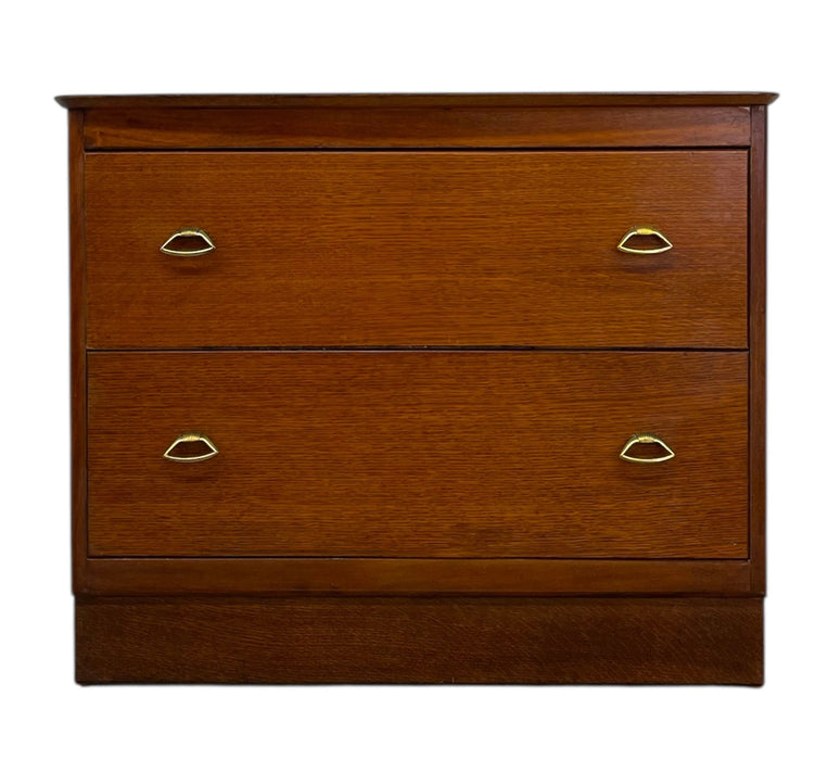 Vintage Mid Century Modern Two-Drawer Chest - UK Import
