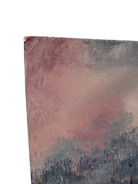 Original Landscape Painting on SoHo Artist Board - Pathway Through Meadow at Sunset,12" x 16"