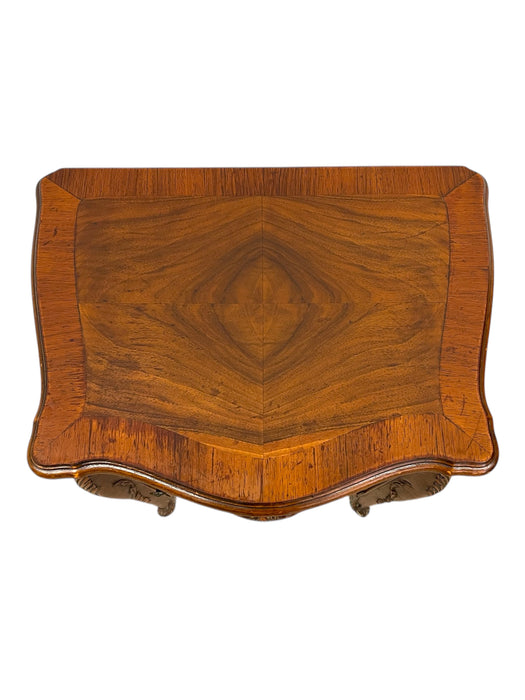 French Louis XV Style Burl Bedside Cabinet with Drawer and Door