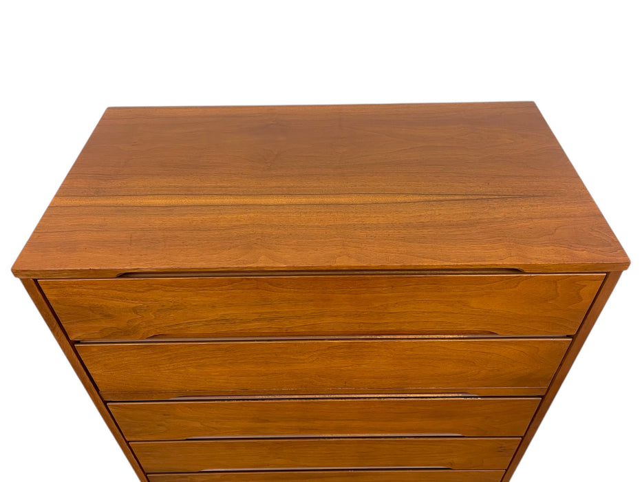 Vintage Mid Century Modern 4-Drawer Highboy Dresser by Stanley Furniture