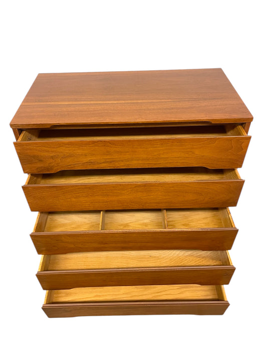 Vintage Mid Century Modern 4-Drawer Highboy Dresser by Stanley Furniture