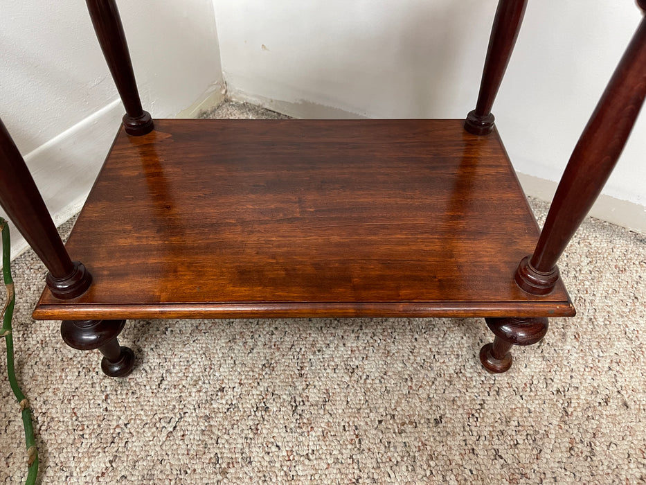 Victorian-Style Two-Tier Magazine Rack with Turned Spindle Supports