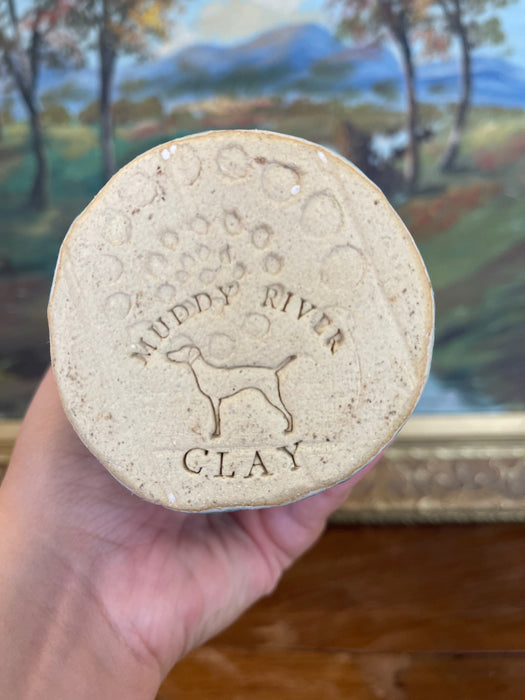 Handmade Studio Pottery Blue Face Vase by Muddy River Clay