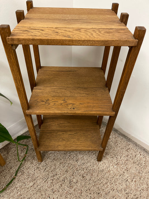 Vintage Arts and Crafts Three-Tier Shelf or Plant Stand
