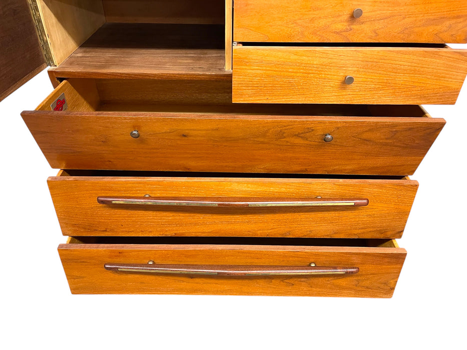 Vintage Mid-Century Modern Highboy Dresser Cabinet by John Cameron