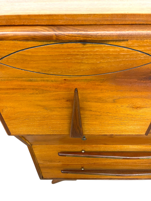 Vintage Mid-Century Modern Highboy Dresser Cabinet by John Cameron