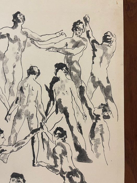 "Twelve Men" Vintage Lithograph by Arthur B. Davies