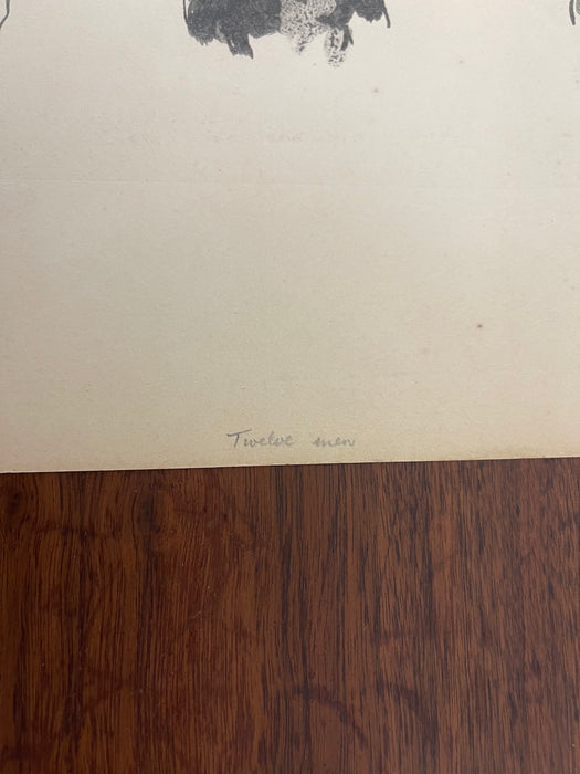 "Twelve Men" Vintage Lithograph by Arthur B. Davies