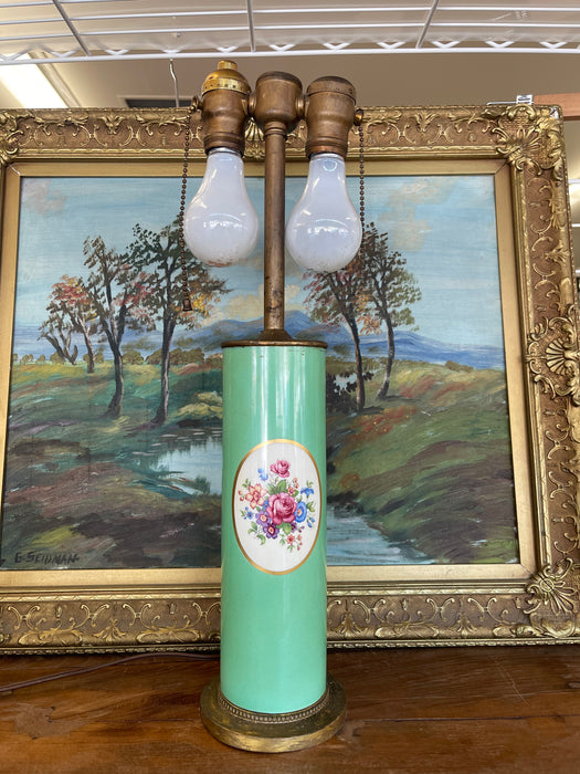 Mid-Century Lamp with Floral Medallion