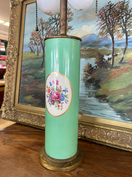 Mid-Century Lamp with Floral Medallion