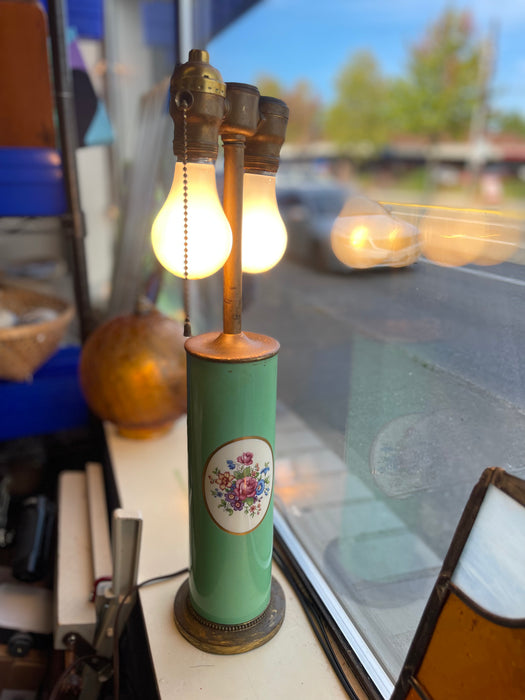Mid-Century Lamp with Floral Medallion