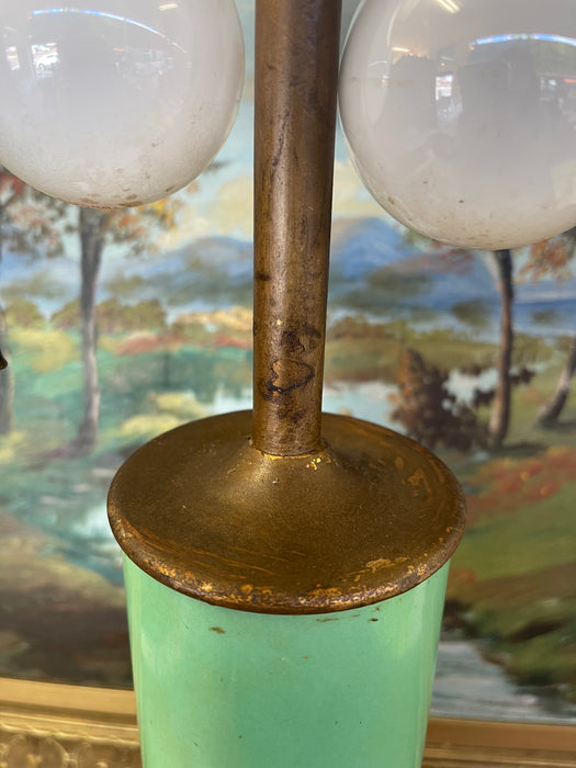 Mid-Century Lamp with Floral Medallion