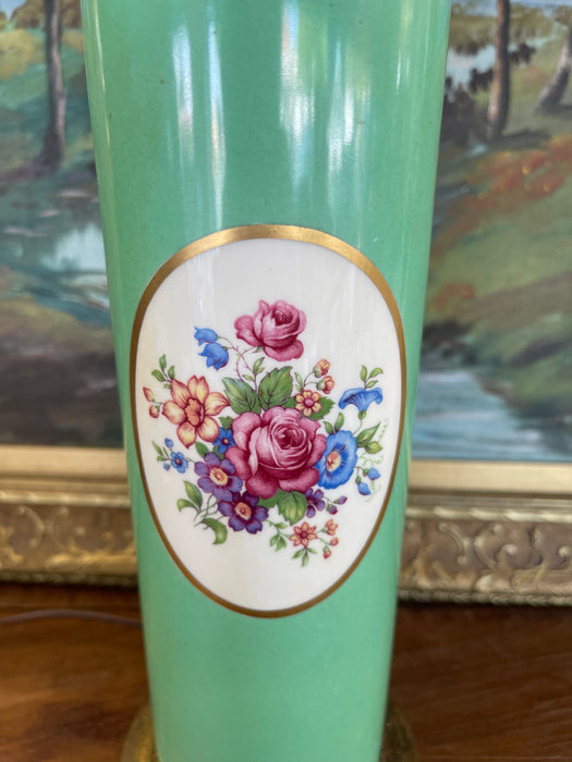 Mid-Century Lamp with Floral Medallion