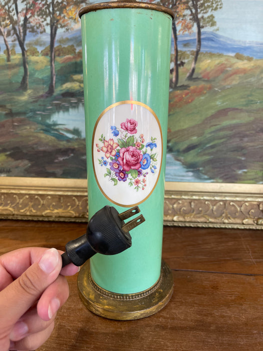 Mid-Century Lamp with Floral Medallion