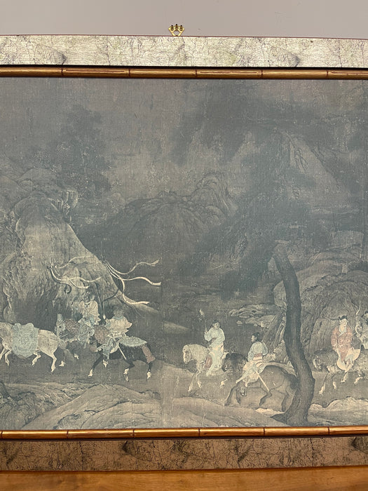 Framed Print of "The Tribute Horse" - Tang Dynasty-Inspired Chinese Painting Reproduction, Framed by Franklin