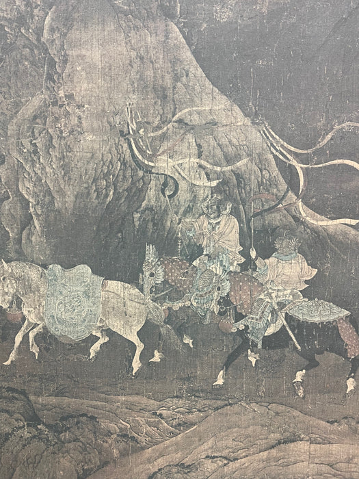 Framed Print of "The Tribute Horse" - Tang Dynasty-Inspired Chinese Painting Reproduction, Framed by Franklin