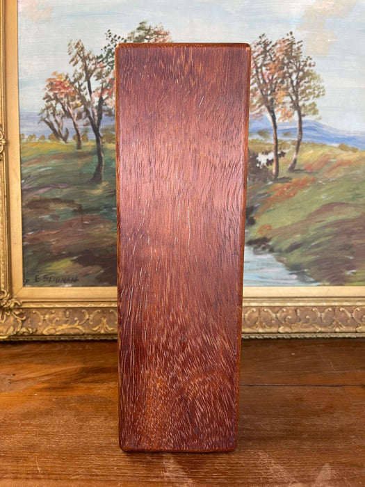 Mid-Century Modern Wood Block Clock with Brass Toned Hands(Available by online purchase only)