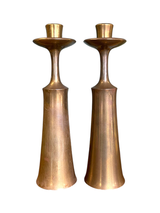 Pair of Mid-Century Modern Brass-Toned Candle Holders by Jens H.Quistgaard for Dansk, Denmark.(Available by online purchase only)