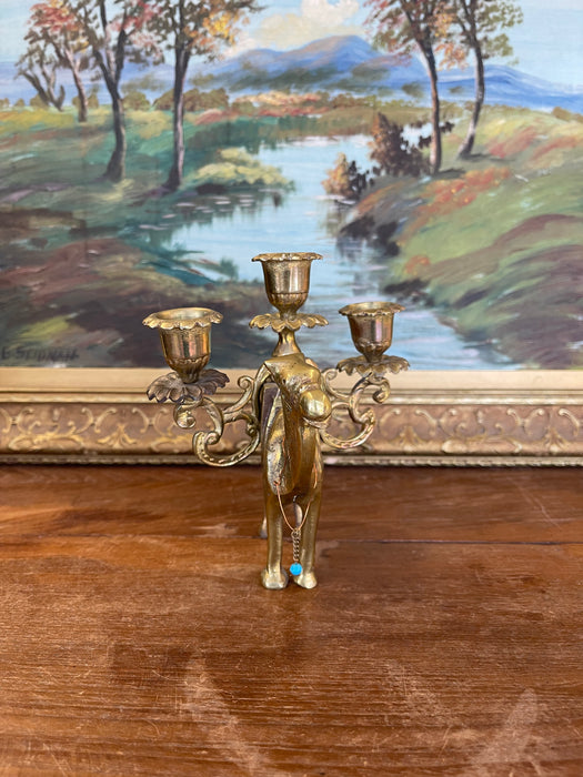 Vintage Brass Toned Camel Figural 3-Light Candelabra(Available by online purchase only)