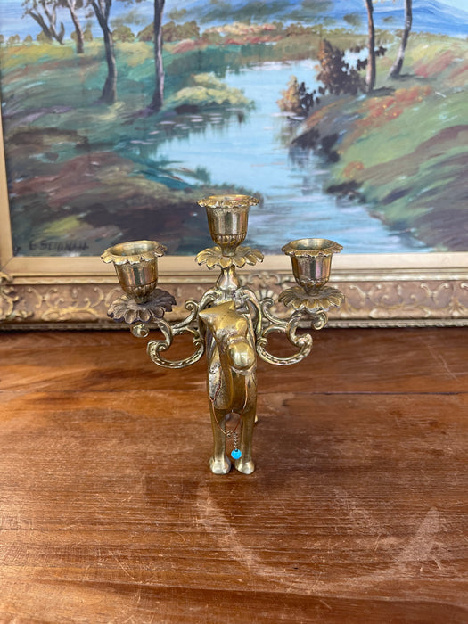 Vintage Brass Toned Camel Figural 3-Light Candelabra(Available by online purchase only)