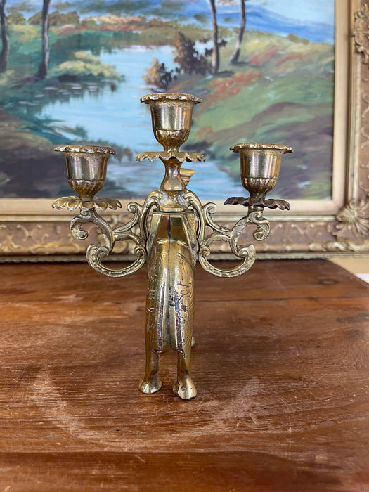 Vintage Brass Toned Camel Figural 3-Light Candelabra(Available by online purchase only)