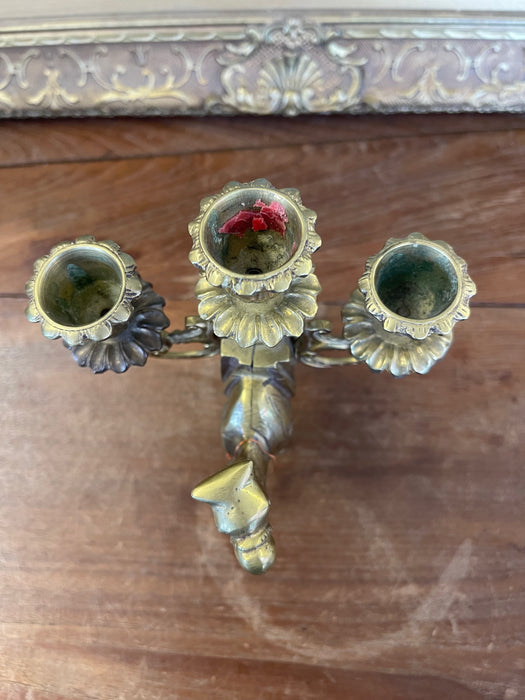 Vintage Brass Toned Camel Figural 3-Light Candelabra(Available by online purchase only)
