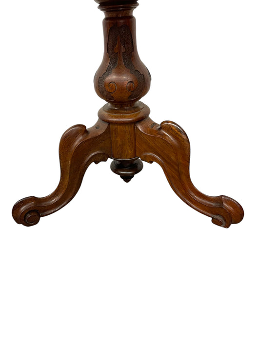 Handmade Adjustable Piano Stool with Floral Needlepoint Seat