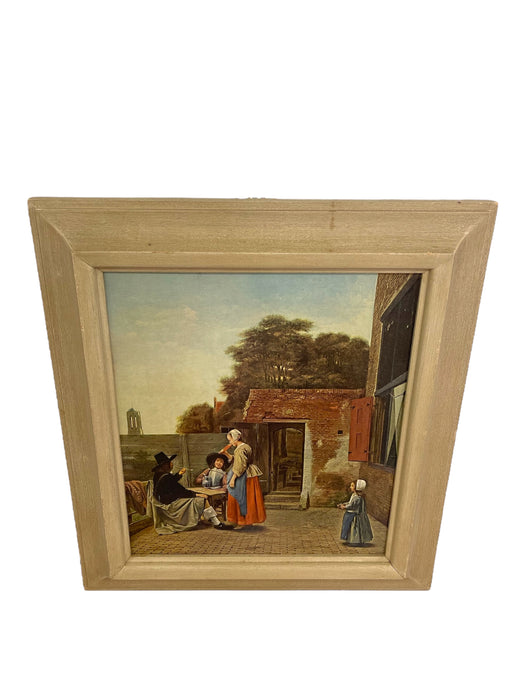 Framed Print Reproduction of A Dutch Courtyard by Pieter de Hooch - Mid-20th Century Custom Frame by Alden L.Howard Jr.