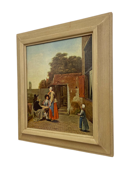 Framed Print Reproduction of A Dutch Courtyard by Pieter de Hooch - Mid-20th Century Custom Frame by Alden L.Howard Jr.
