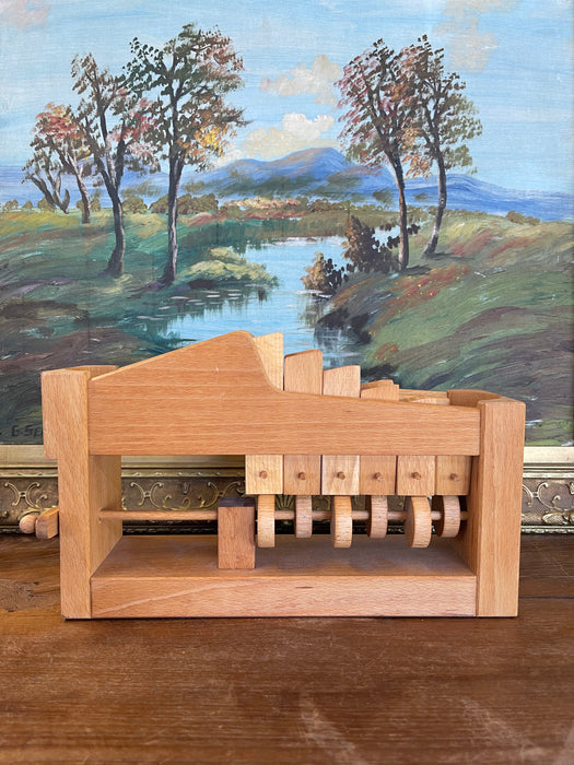 Vintage Wooden Mechanical Marble Run Toy