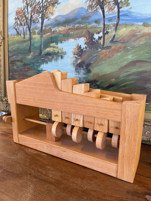 Vintage Wooden Mechanical Marble Run Toy