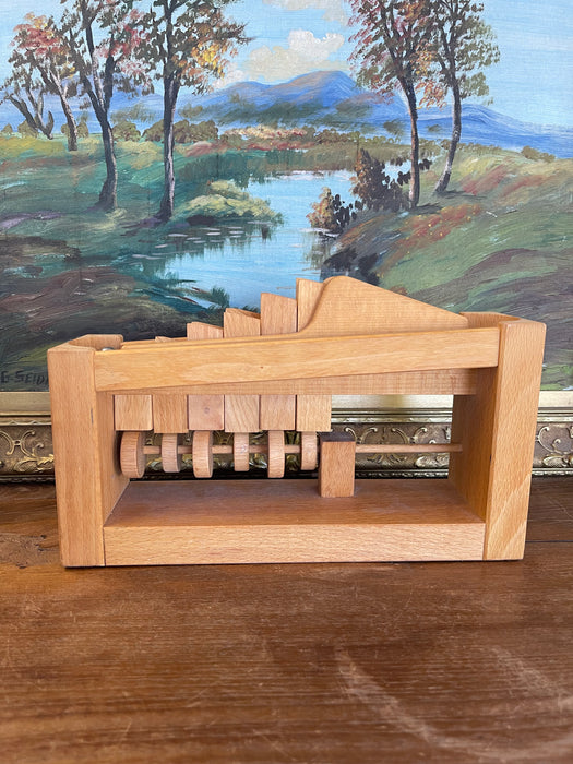 Vintage Wooden Mechanical Marble Run Toy