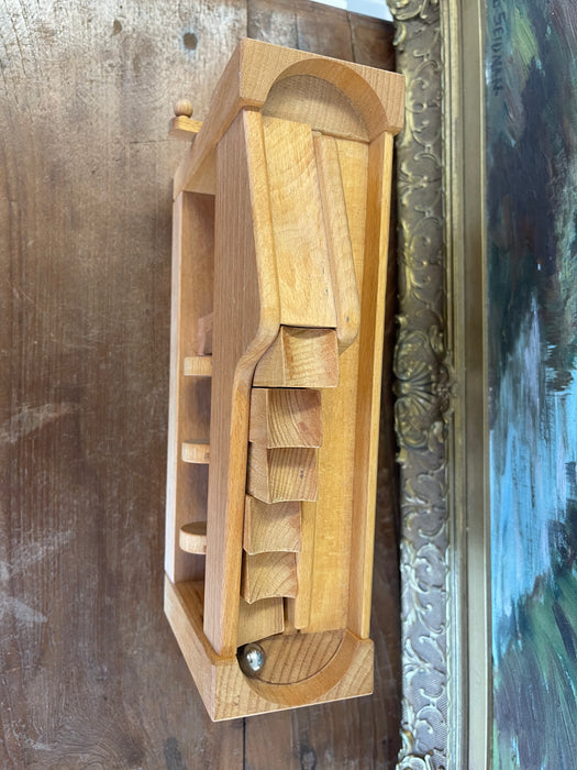 Vintage Wooden Mechanical Marble Run Toy