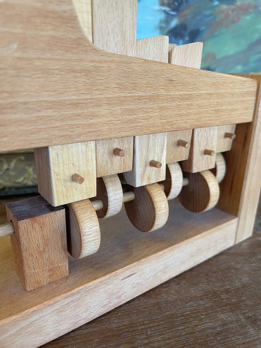Vintage Wooden Mechanical Marble Run Toy