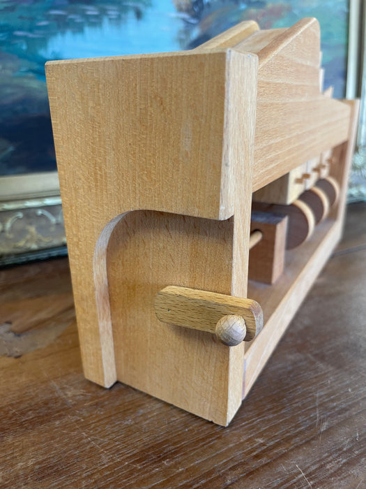 Vintage Wooden Mechanical Marble Run Toy