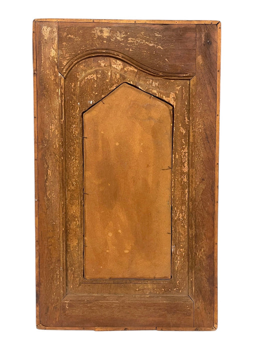 Hand-Painted Indian Mughal-Style Portrait Panel on Wood - Intricately Detailed Decorative Wall Art